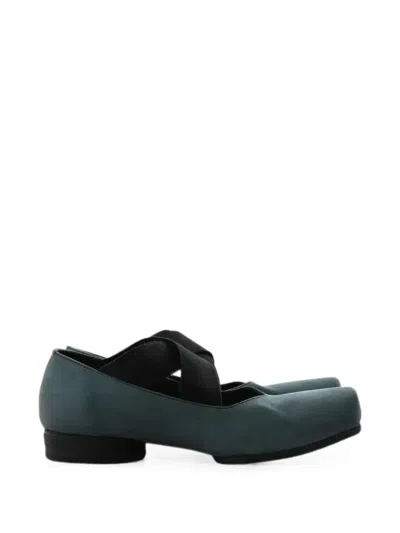 Uma Wang Cross-strap Flat Pumps In Blue
