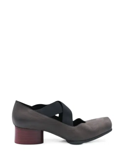 Uma Wang Cross-strap Leather Pumps In Black