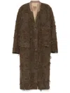 Uma Wang Crossword Coat In Neutrals