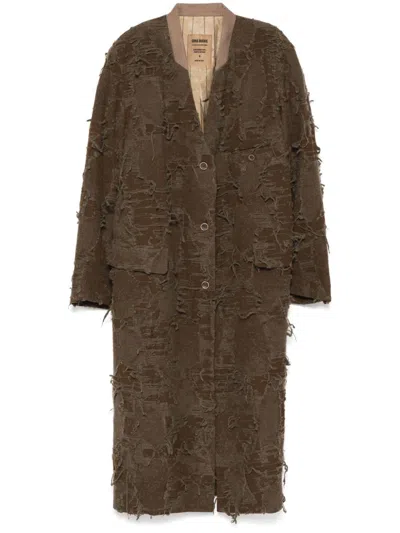 Uma Wang Crossword Coat In Neutrals