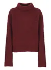 Uma Wang High Neck Top In Bordeaux