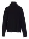 Uma Wang Cutout Distressed Sweater In Black