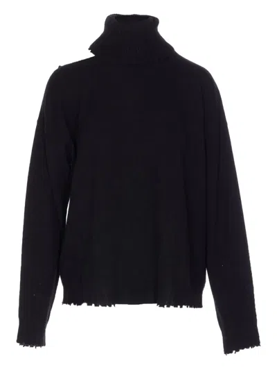 UMA WANG CUTOUT DISTRESSED SWEATER