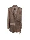 Uma Wang Damask-pattern Jacket In Brown