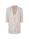 Uma Wang Damask-pattern Linen Jacket In Neutral
