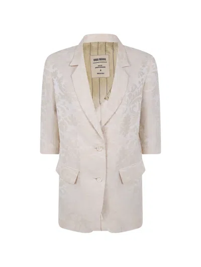 UMA WANG DAMASK-PATTERN LINEN JACKET