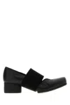 Uma Wang Elasticated-band Grainy-leather Ballet Flats In Black