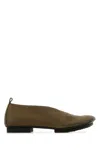 Uma Wang Olive Green Smooth Leather Ballet Shoes In Green