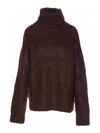 Uma Wang Soft Alpaca High Neck Oversized Knit Sweater In Brown
