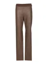 Uma Wang Stretch Leather Trousers Elastic Waist In Green