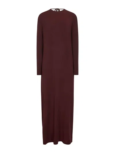 UMA WANG DARK RED STRETCH JERSEY DEA LONG DRESS