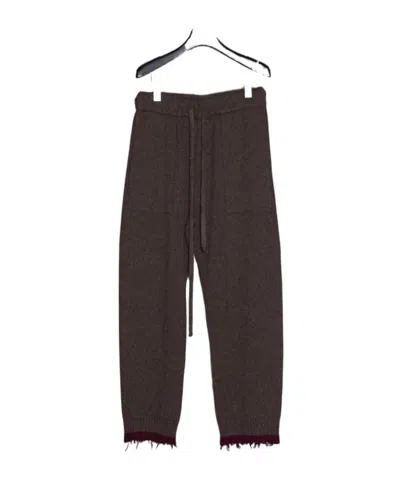 Uma Wang Darkbrown Knit Trousers In Brown