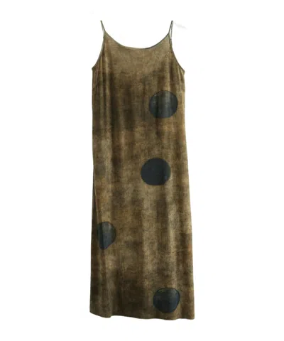 Uma Wang Polka-dot Daya Midi Dress In Brown