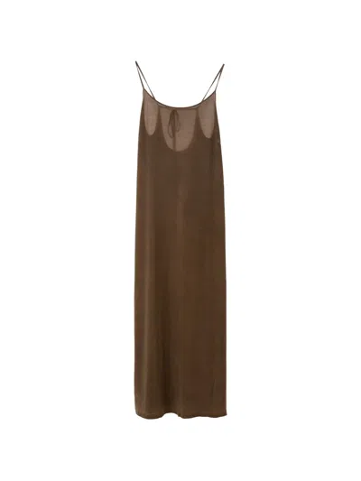 Uma Wang Daya Sleeveless Maxi Dress In Brown