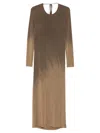 Uma Wang Long-sleeved Maxi Dress In Neutral