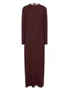 Uma Wang Stretch Jersey Dea Long Dress In Brown
