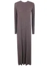 Uma Wang Long-sleeve Open-back Maxi Dress In Gray