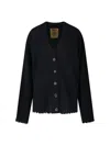 Uma Wang Woman Cardigan Charcoal Size S Cashmere In Black