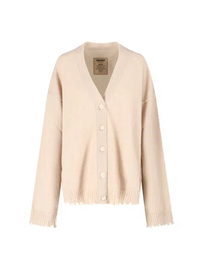 Uma Wang Destroyed Details Cardigan In Sand