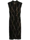 Uma Wang Diamond-pattern Gilet In Brown