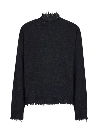 Uma Wang Distressed Cashmere Sweater In Gray