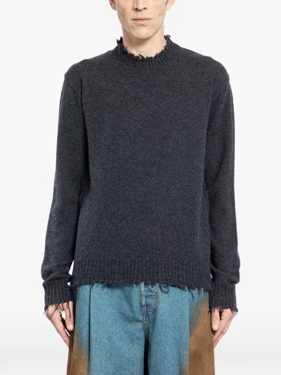 Uma Wang Distressed Cashmere Sweater In Gray