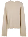 UMA WANG UMA WANG DISTRESSED KNITTED JUMPER