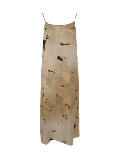 Uma Wang Distressed Sleeveless Dress In Brown