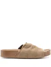 Uma Wang Distressed Slides In Neutrals