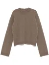 Uma Wang Distressed Sweater In Neutrals