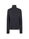 Uma Wang Distressed-effect Roll-neck Knit In Multi