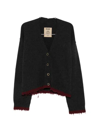 Uma Wang Distressed-trim Oversized Cardigan In Multi