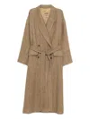 Uma Wang Double-breasted Belted Coat In Brown