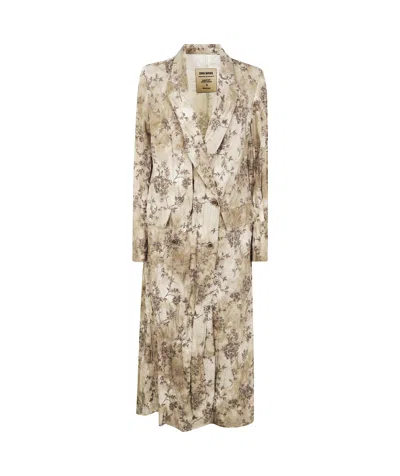 Uma Wang Double-breasted Coat In Dirty White Grey
