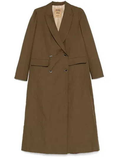 Uma Wang Double-breasted Coat In Green