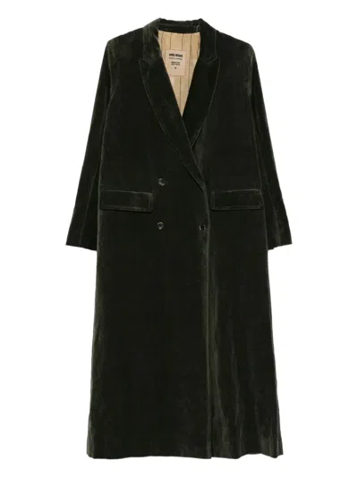 Uma Wang Double-breasted Coat In Green