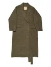 Uma Wang Double-breasted Coat In Green