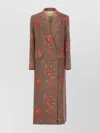 Uma Wang Double-breasted Floral Pattern Wool Coat In Multi