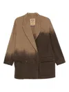 Uma Wang Double Breasted Ombre Effect Jacket In Brown