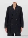 Uma Wang Double Breasted Notched Lapel Jacket In Black