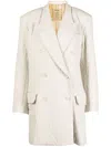 Uma Wang Double-breasted Tailored Coat In Neutrals
