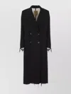 Uma Wang Double-breasted Wool Blend Coat Featuring Pockets In Black