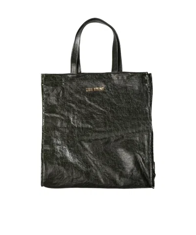 Uma Wang Double-handle Handbag In Black