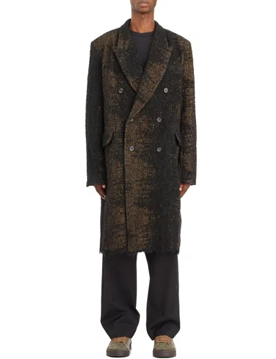 Uma Wang Men's Double Breasted Coat Riccardo In Multi