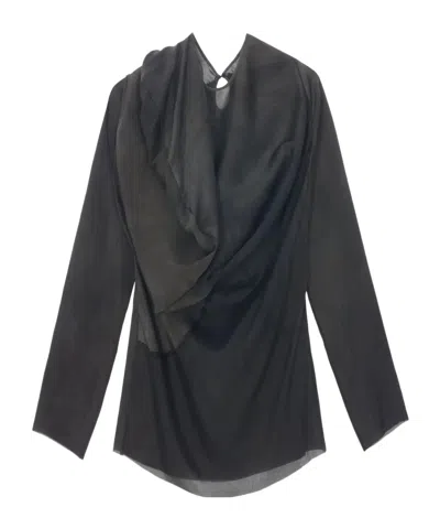 Uma Wang Draped Asymmetric Blouse In Blue