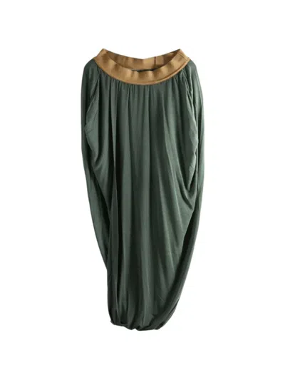 Uma Wang Draped Cocoon Midi Skirt In Green