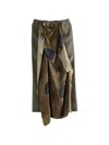Uma Wang Elastic Waist Midi Skirt In Multi