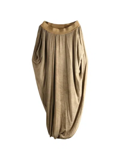 Uma Wang Draped-detail Midi Skirt In Brown