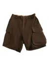 Uma Wang Drawstring Cargo Shorts In Brown