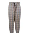 Uma Wang Plaid Drawstring Trousers In Gray